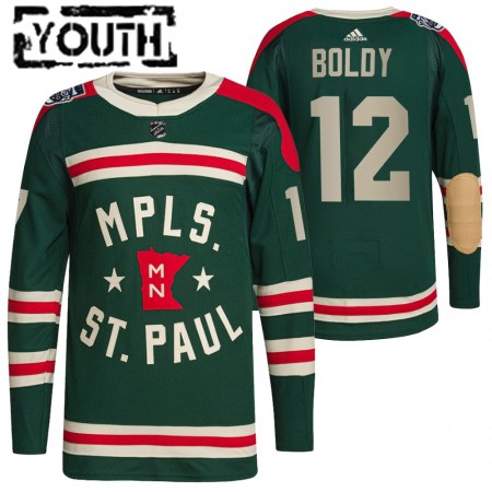 Kinder Eishockey Minnesota Wild Trikot Matt Boldy 12 2022 Winter Classic Authentic